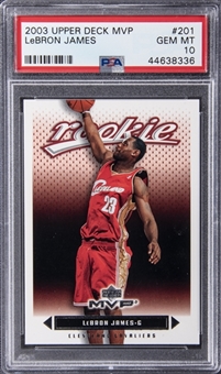 2003-04 Upper Deck MVP #201 LeBron James Rookie Card - PSA GEM MT 10